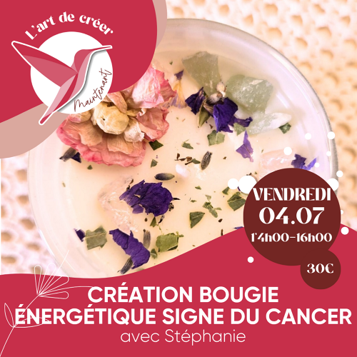 Événement Atelier Création de bougies énergétiques - Par Stéphanie