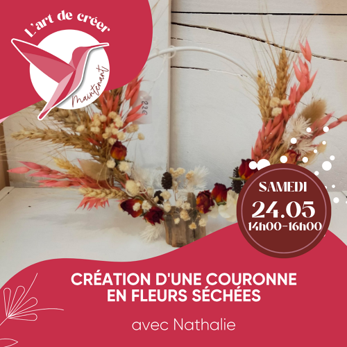 Événement Atelier création d'une couronne en fleurs séchées 