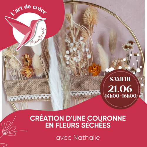 L'Art de Vivre Maintenant | Atelier création d'une couronne en fleurs séchées 