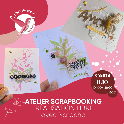 Événement Atelier Scrapbooking - Réalisation libre - Avec Natacha